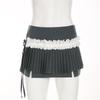 European & American Sweet Style Lace Pleated Two-Piece Short Skirt for Girls