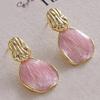 Korean Style Pink Waterdrop Stud Earrings For Women Fashion Romantic Sweet Jewelry Accessories Brincos Girl Gift