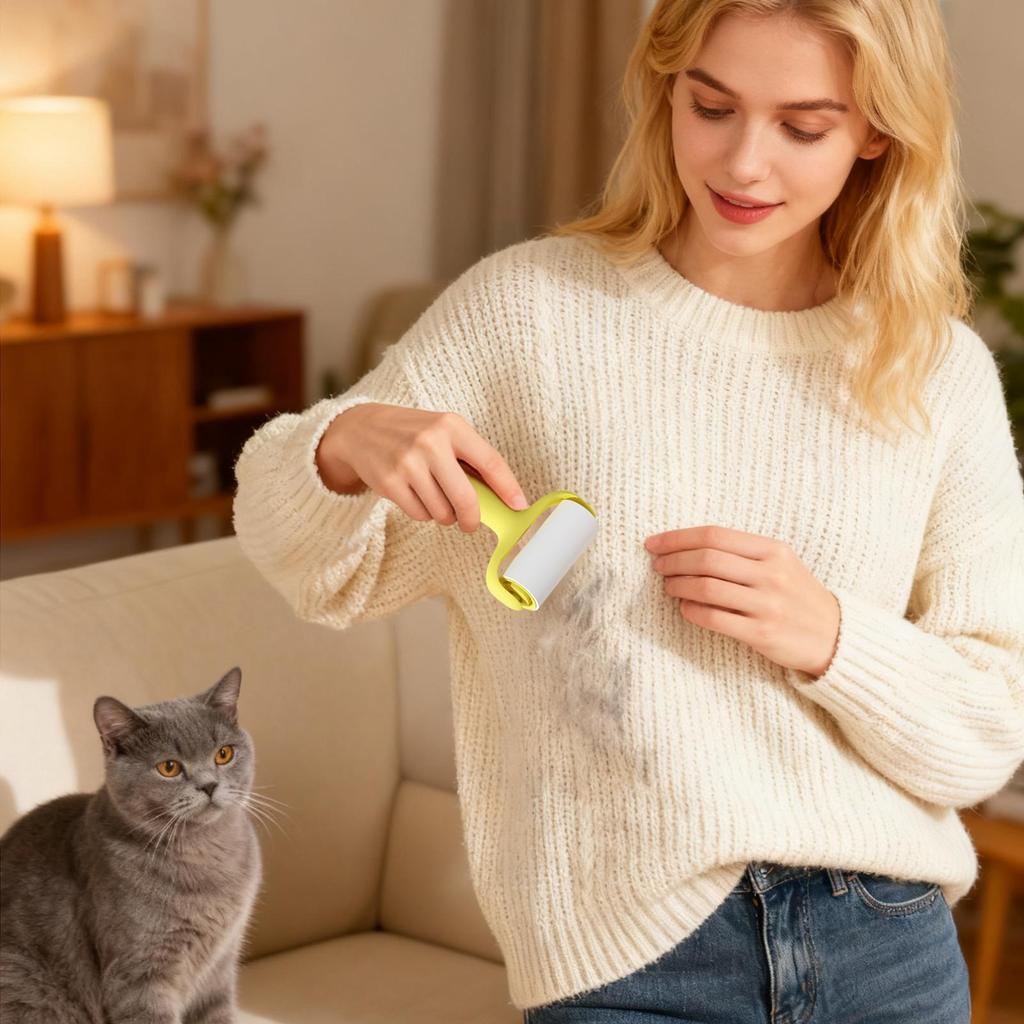 Sticky Lint Roller Portable Dog Cat Fuzz Removal Tool Extra Sticky Lint Rollers For Pet Hair For Couch Upholstery Carpet