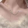 Collana Esclusiva Quadrifoglio Portafortuna da Donna 2023: Catena a Nappa con Madreperla Intarsiata di Diamanti