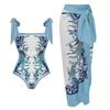 2023 European & American Retro French Double-Sided Swimsuit Set: One-Piece & Bikini