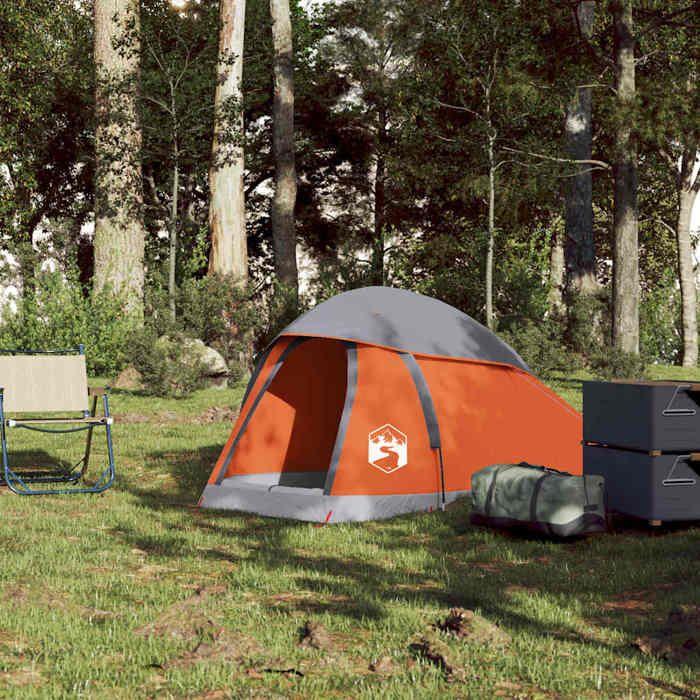 VidaXL Tente de camping à dôme 1 personne gris et orange imperméable, tente, abri de camping, abri de jardin, tente de 94790