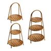 Yousheng Rattan Serving Stand Multi-Layer Serving Tray for Cookies Cupcakes Brownies Pastries Vegetables Durable Plastic Elegant Home Decor Snack