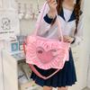 PU PVC Transparent Shoulder Bag Ribbon Anime Tote Bag Portable Bow Handbag  Children