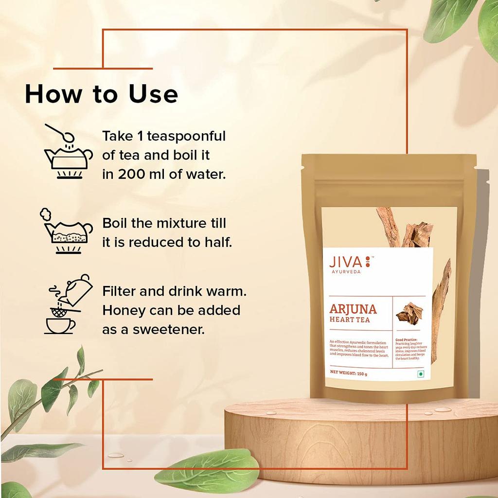 Jiva Arjuna Caffeine Free Ayurvedic Tea 150g Pack of 2 | Pure Natural Arjuna Goodness for Heart & Wellness