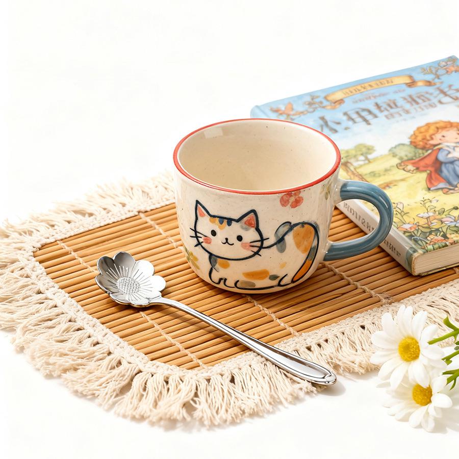 Silver Sunflower Long Handle Stirring Spoon for Hotel & Home Use – Elegant & Simple Design