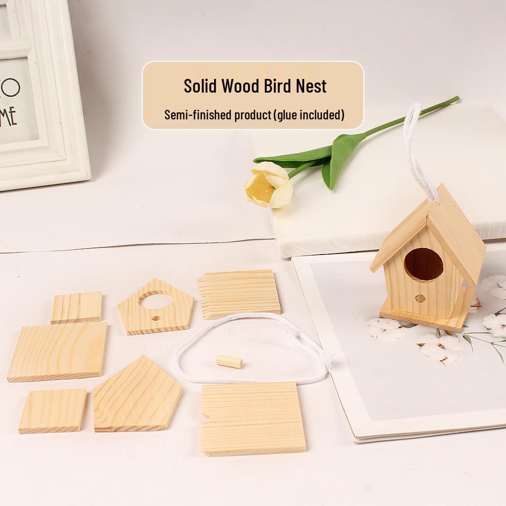 Children's Woodworking Kit: Small House Model - Semi-Finished Cottage for Handmade Parent-Child Projects