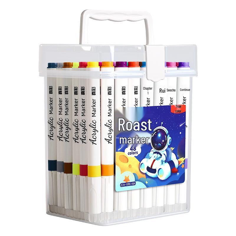Non-Bleeding True Color Watercolor Marker Pens for Kindergarten Art - Safe & Stackable Acrylic Brushes