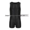 Men's Sexy Patent Leather Jumpsuit with Triple Zippers and Double Pockets - Stage Performance Costume