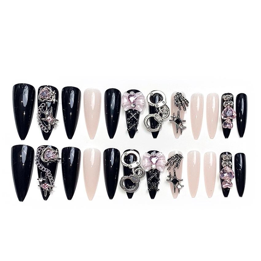 Handmade Nail Art Wearable Products Spicy Girl High-end Patches Butterfly Knot Dark E8