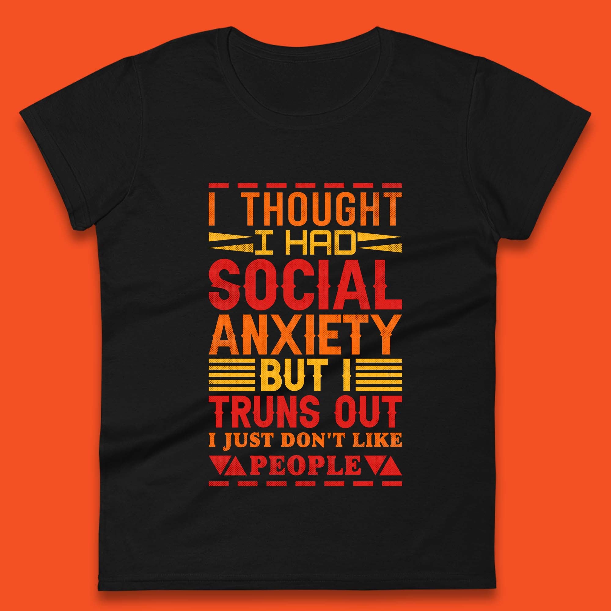 Social Anxiety Womens T-Shirt Mens Tops Tees Unisex M
