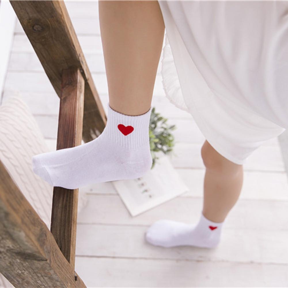 Neformální Pěkné Srdce Láska Ponožky Roztomilé Pohodlné Dívky Ženy Zimní Letní Podzimní Sportovní Volnočasové Čistá Bavlna Meias