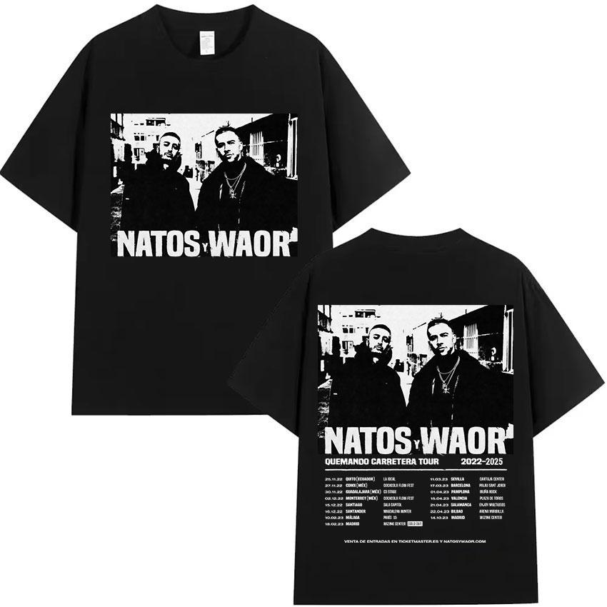 Rapper NATOS WAOR Tour 2025 Album Graphics T Shirt Men's Clothing Fans Gift T Shirts Fashion High Quality Cotton Tees Streetwear