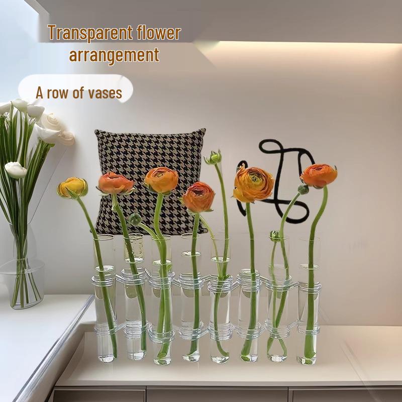Foldable Transparent Glass Vase for Tulips - Modern Hydroponic Display and Decoration.