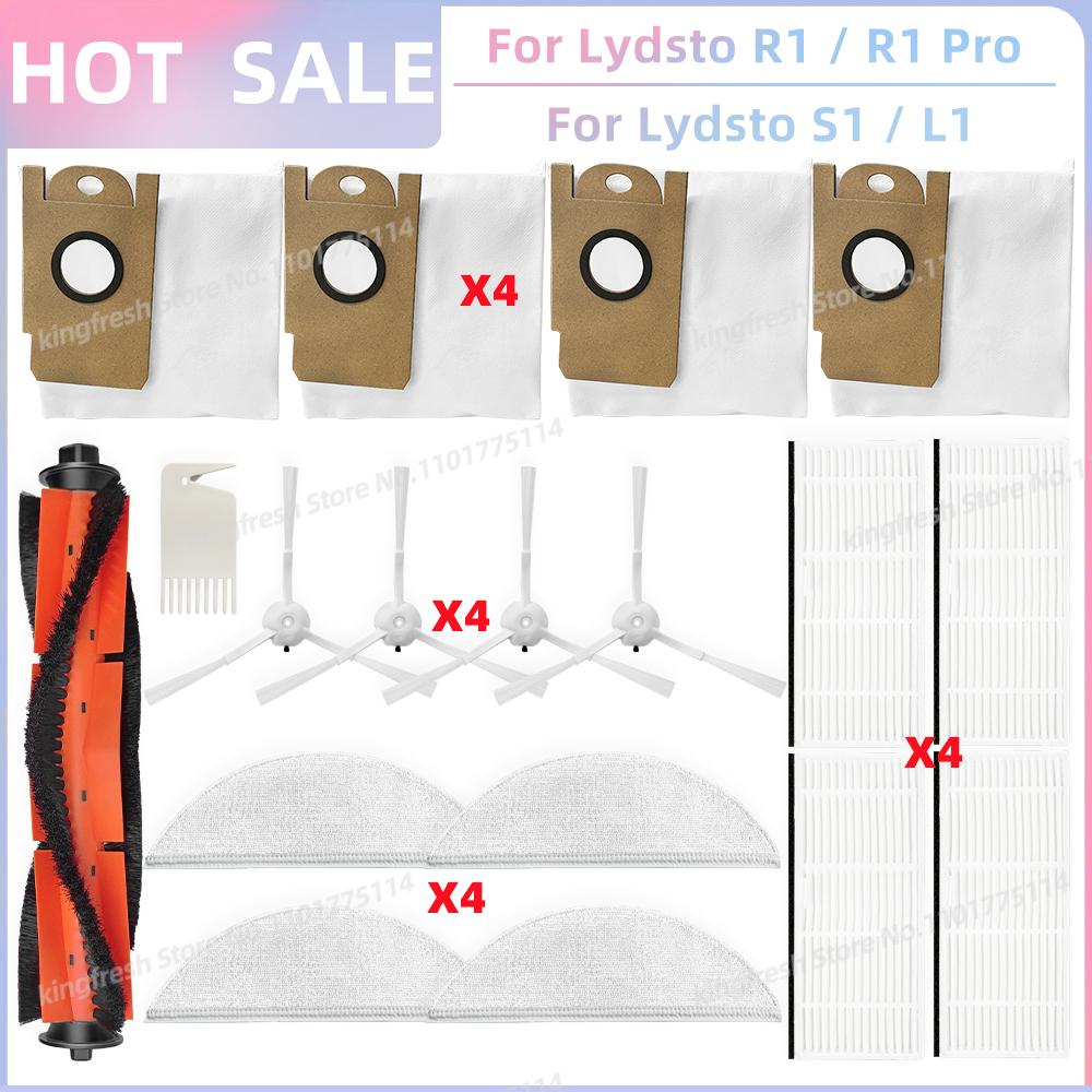 Fit For XiaoMi Lydsto R1 / R1A / R1D / R1 Pro / S1 / L1 Replacement Parts Accessoies Roller Side Brush Filter Mop Pads Dust Bag