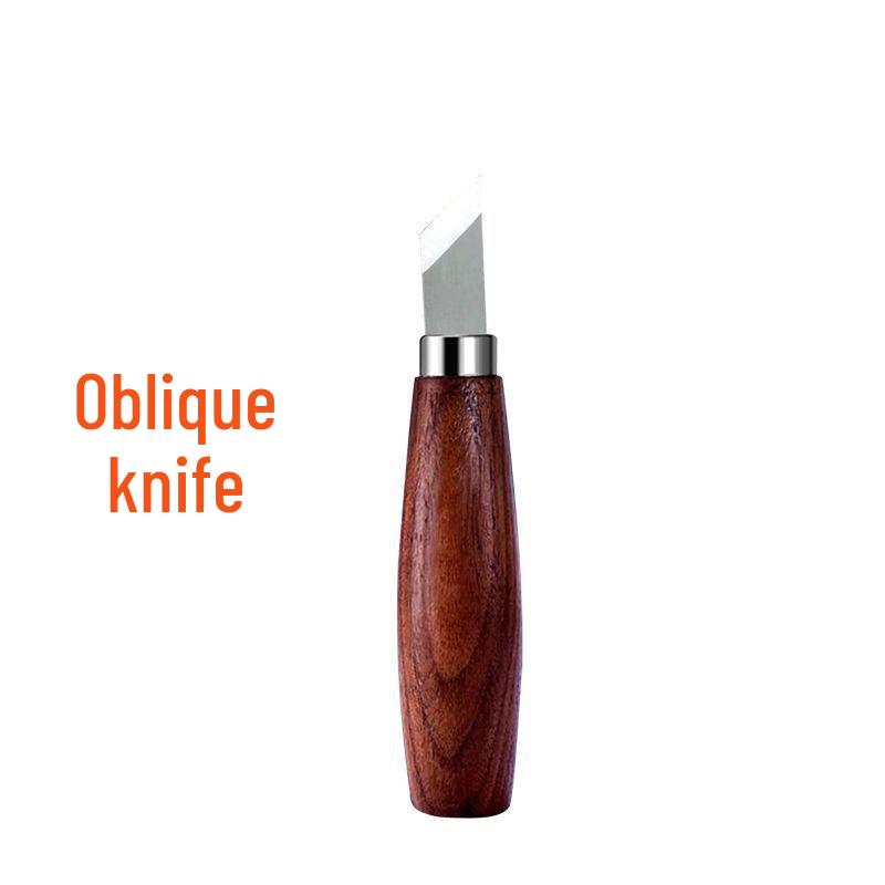 Set de cuțite pentru sculptură în lemn realizat manual: Cuțit curbat pentru cioplit și unealtă pentru scobit linguri pentru DIY