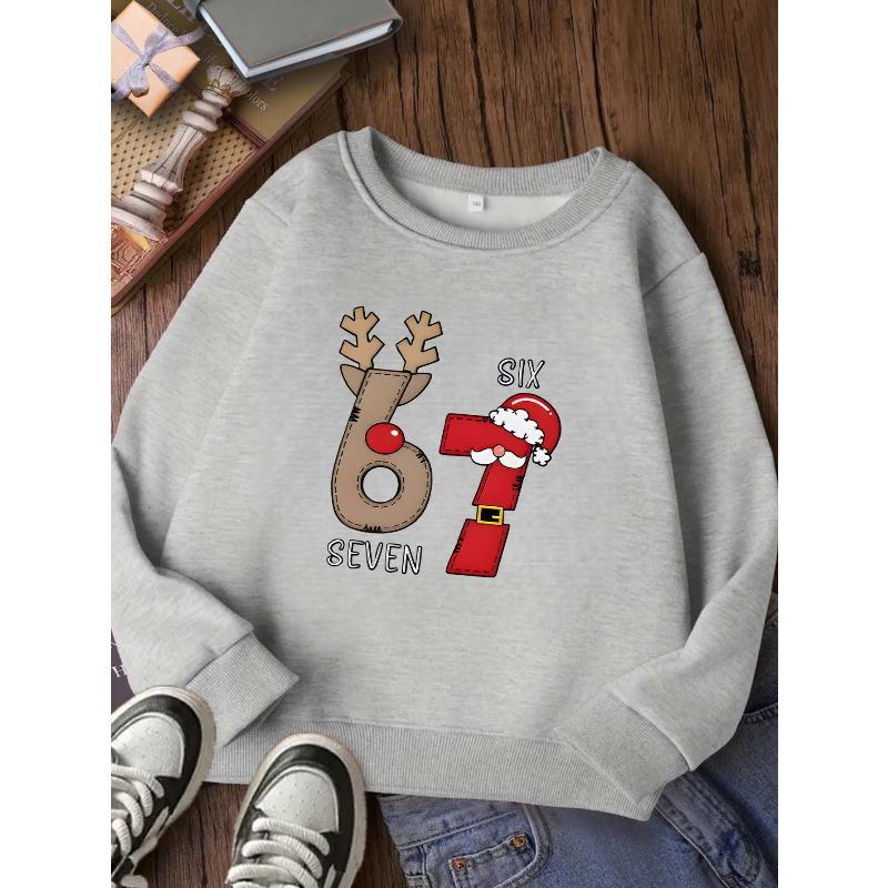 European sizes New Comfortable Kids' Crew Neck Sweatshirt, Casual, Trendy and Fashionable, Exquisite and Cute Printed Top, for Ages 3 and Up