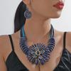 Flower African Women Necklace Earrings Jewelry Sets for Wedding Party Accessories