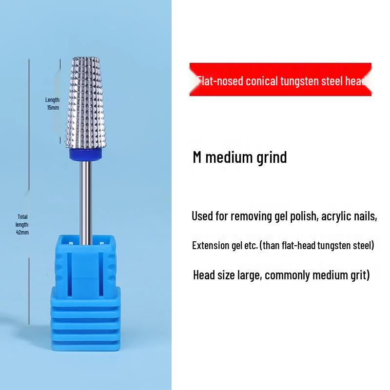 Tungsten Carbide Drill Bit with Ceramic Grinding Head for Cuticle Removal and Russian Manicure Prep