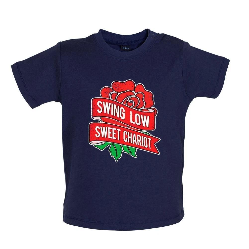 

Swing Low Cute Chariot -Baby Kids Boys Girls Unisex T-Shirt / Romper Tees Top- England Rugby League Union 120