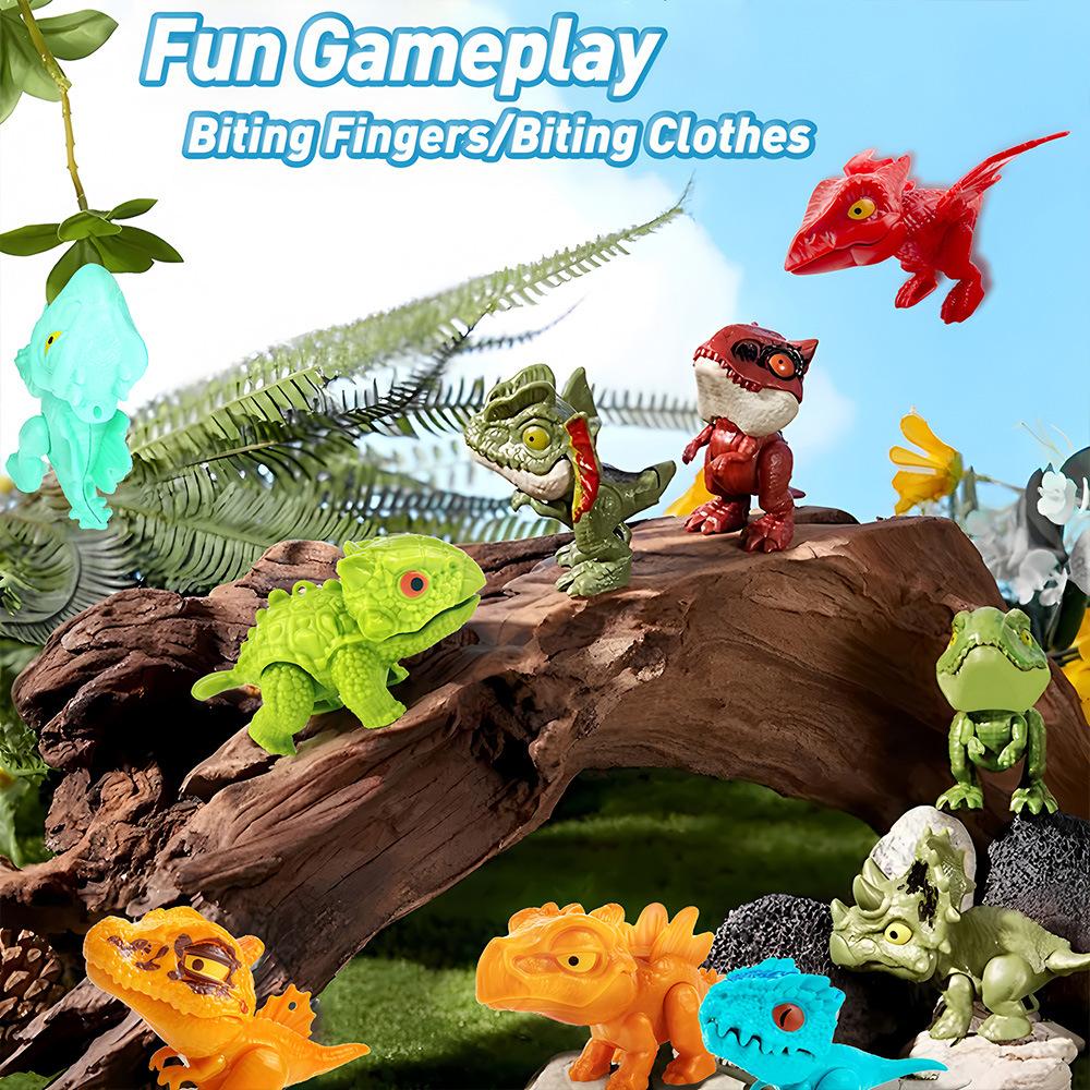 Jurassic Finger Dinosaur Triceratops Tyrannosaurus Model Toys for Kids Creative Finger Biting Dinosaurs Interactive Toy Boy Gift
