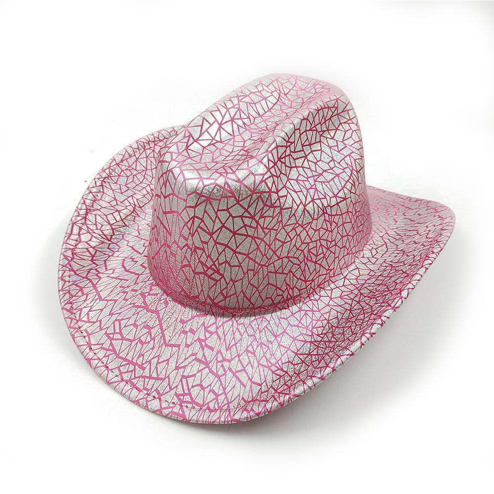 Color Blocks Laser Cowboy hat Western cowboy men and women retro party stage party Cowboy hat outdoor knight hat Wholesale