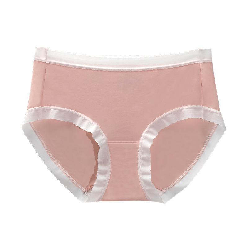 Women S Mid Waist Breathable Antibacterial Triangle Underwear Summer Thin Ice Silk Cotton Crotch Underwear
