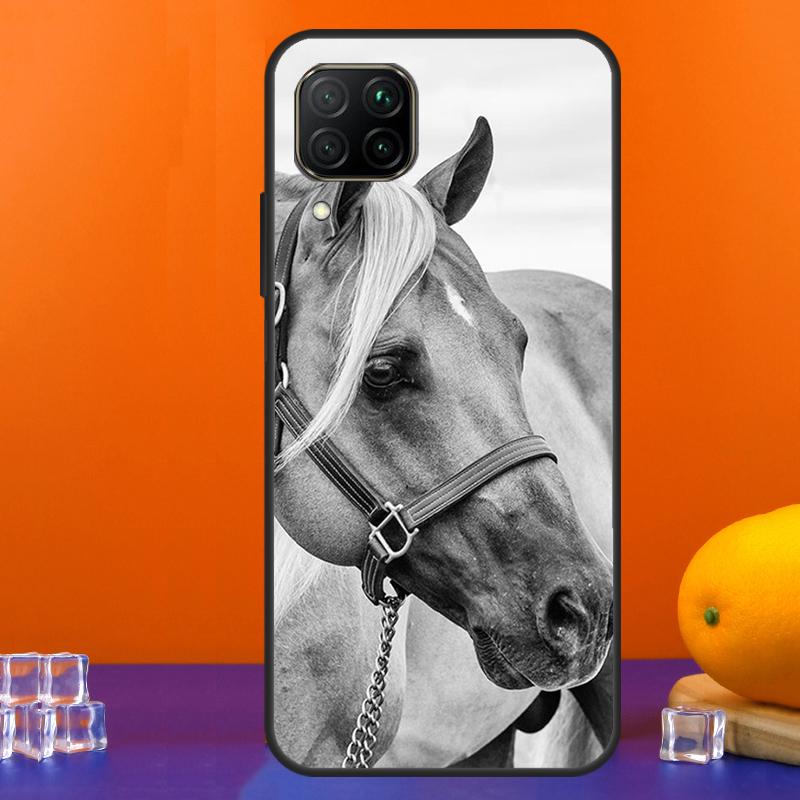 Black White Horse For Huawei Nova 9 10 SE 5T 12i 12s 11i Y91 Y90 Y60 Y70 Y72 Y61 P60 Pro P20 P40 P30 Lite Case