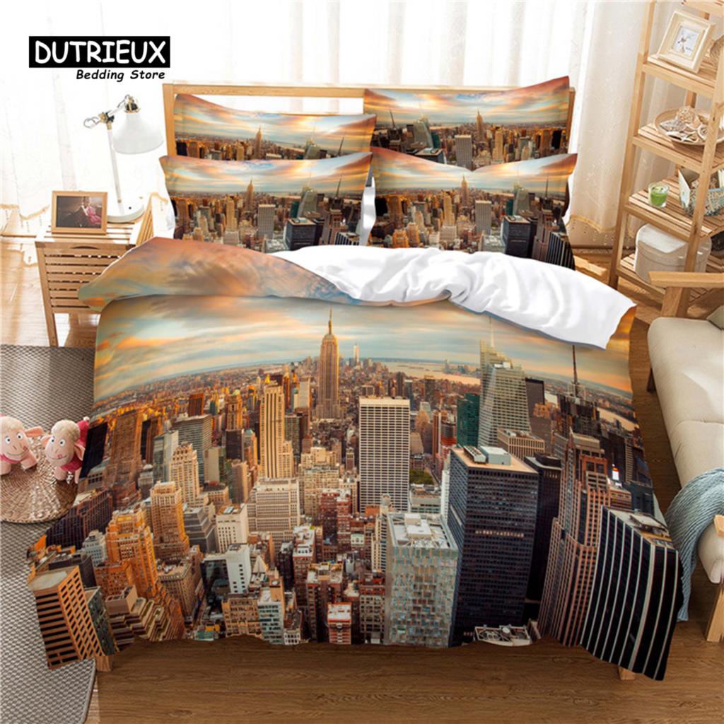Great Wall Bedding Set, 3Pcs Duvet Cover Set, Soft Comfortable Breathable Duvet Cover, For Bedroom Guest Room Decor