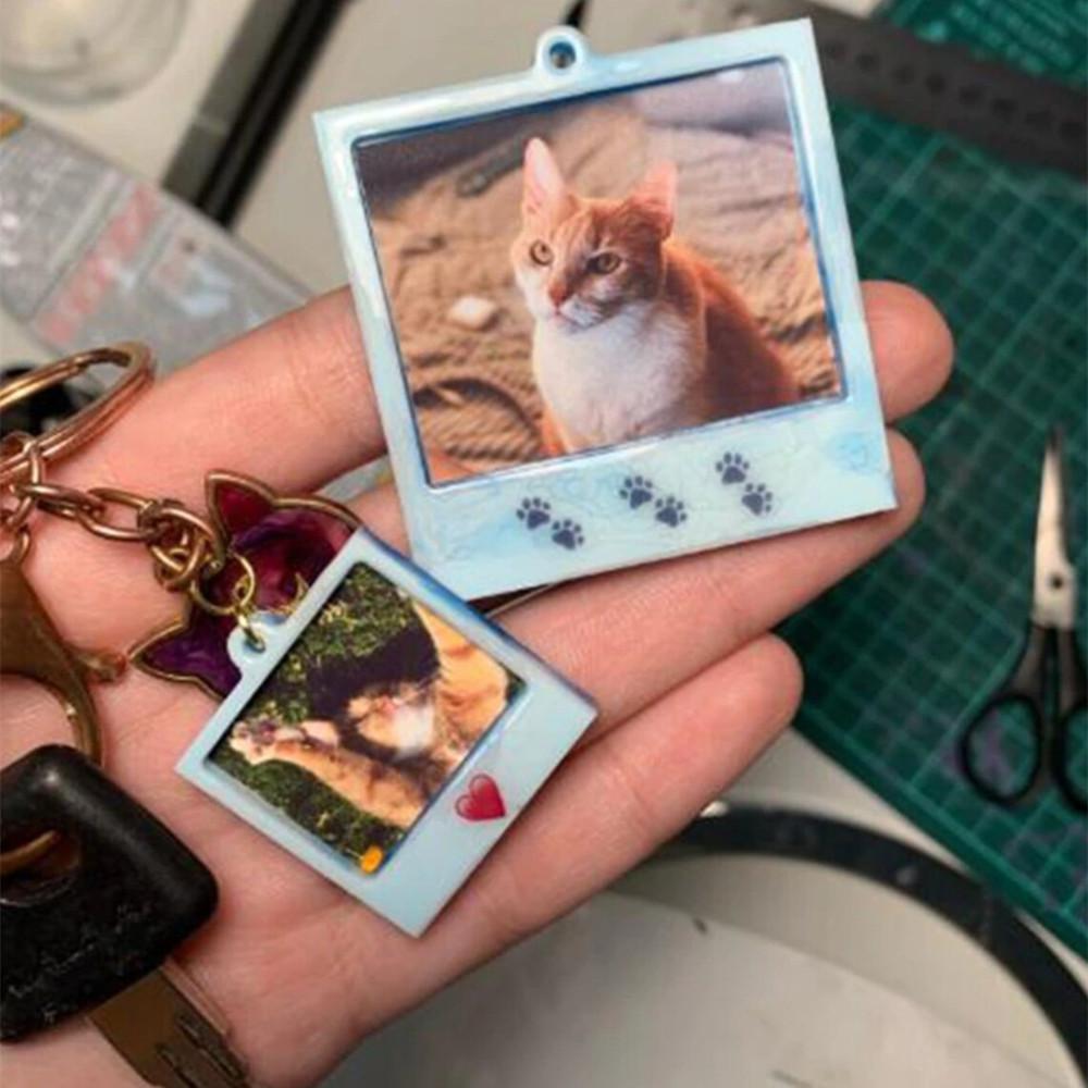 Photo Frame Keychain Epoxy Resin Mold Dog Tag Pendant Silicone Mould for DIY Epoxy Resin Molds Crafts Jewelry Making Accessories