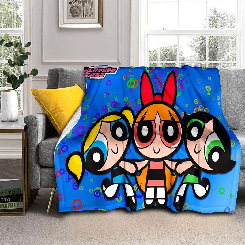 Cute P-Powerpuff Girl Cartoon Blanket,Soft Throw Blanket for Home Bedroom Bed Sofa Picnic Travel Office Rest Cover Blanket Kids