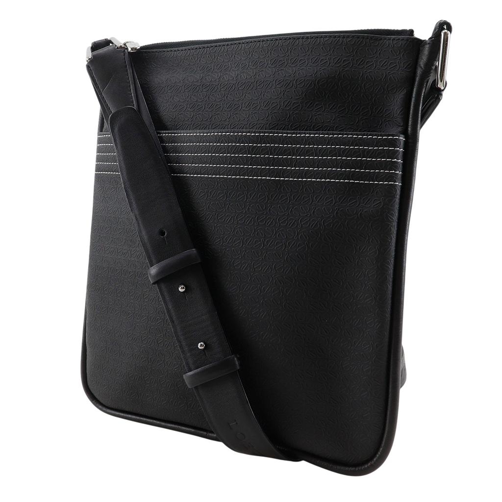 LOEWE Repeat anagram Shoulder Bag black PVC mens Used