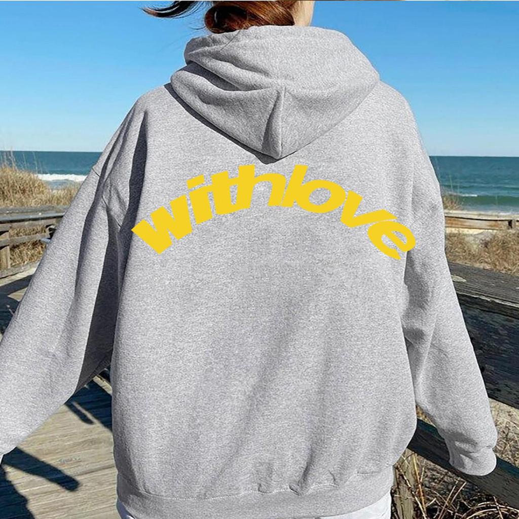 Oversized Unisex Trendig Huvtröja - Nedhasad Axelstil för Höst/Vinter