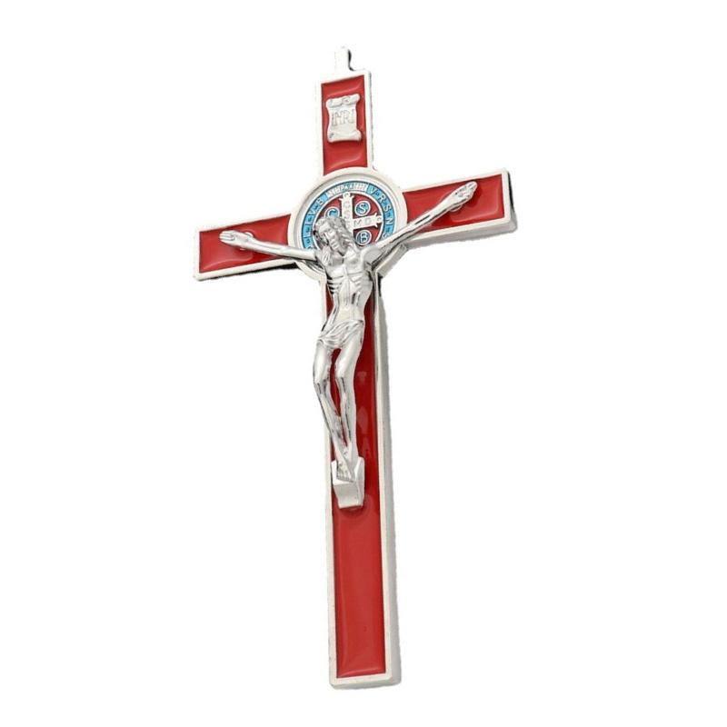 Pendentif Croix Suspendue en Métal Jésus Crucifix Ornement Catholique Artisanat pour Maison Église Chambre Décoration de Voiture Méditation
