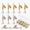 Artificial Bait 10pcs Fishing Spoons Saltwater Treble Hooks Lures Trout Bass Lures Metal Hard Spinner Baits Casting Spoon Lures
