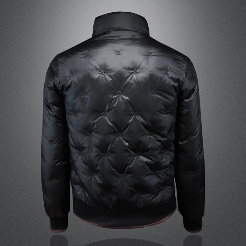 Mens Winter White Duck Down Puffer Jacket With Stand Collar Lightweight Warm Casual Coat 90% Fill Power 680
