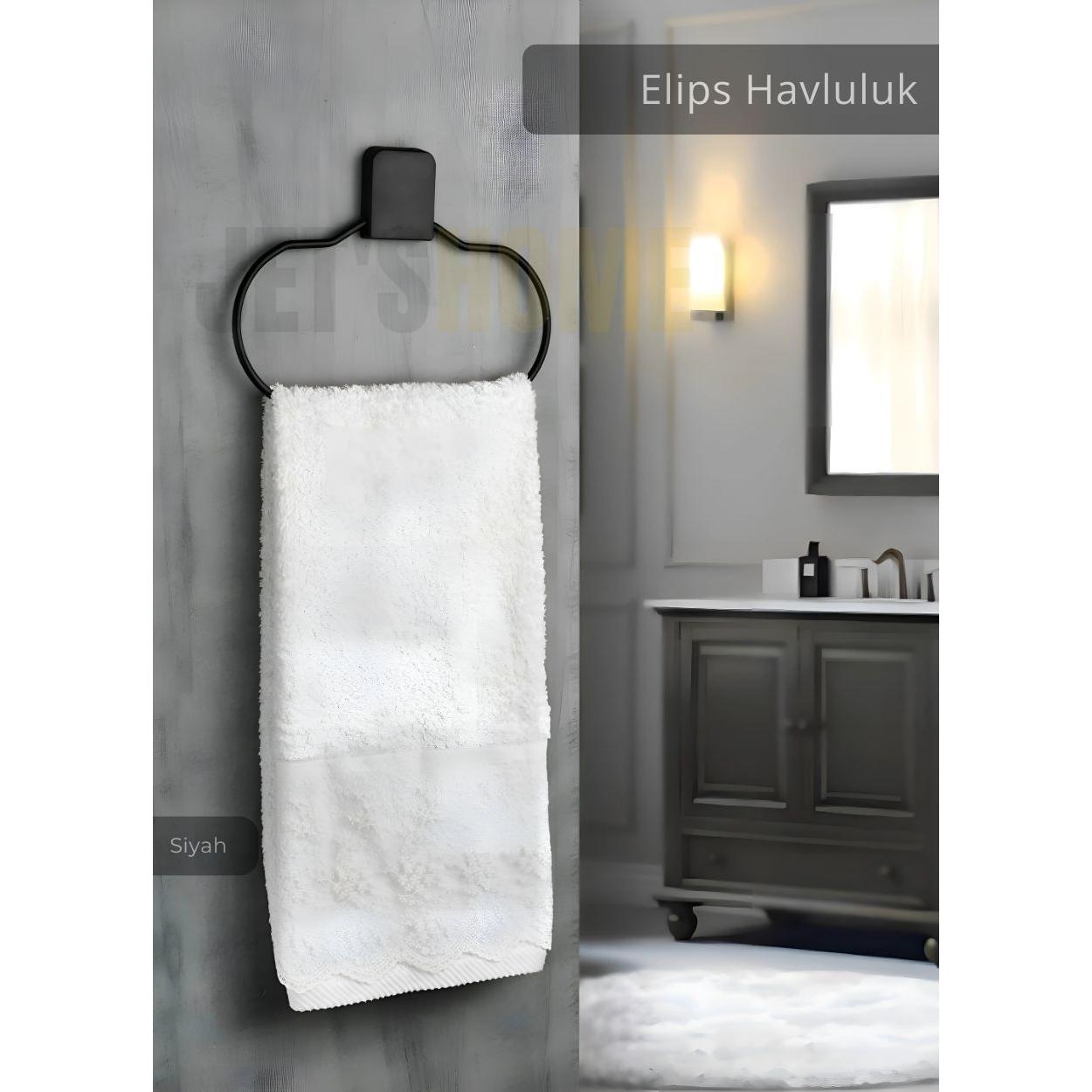 

Ellipse Towel Rack Stainless Steel Bathroom Towel Organizer Black