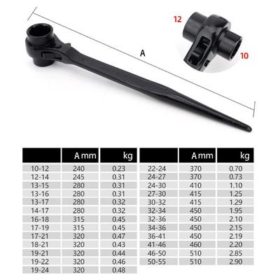 Tool Ratchet Wrench 1 Pc Waterproof Rust-proof 240-415mm Length For Car Maintenance For Machine Maintenance High Quality