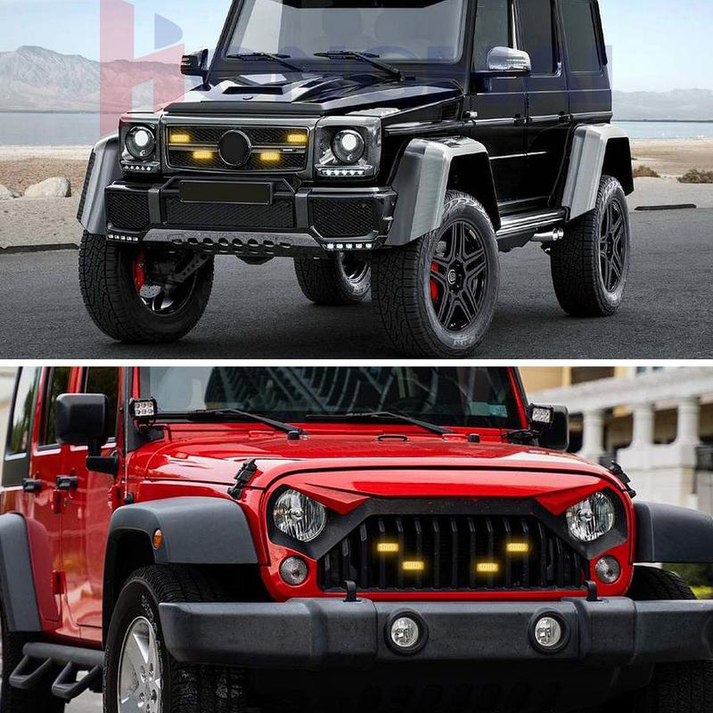 24 LED Police Lights for Car Grill Wireless Control Blue Red Yellow Flashing Beacon Auto Stroboscopes Led Strobe Lights 12-24V