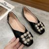 Mode Damen Flats Quadratische Zehenpartie Slipper Mokassins Strass Damen Schuhe Bieten Schicken Punkt mit Rabatt Schuh Elegant Kleid Nicht