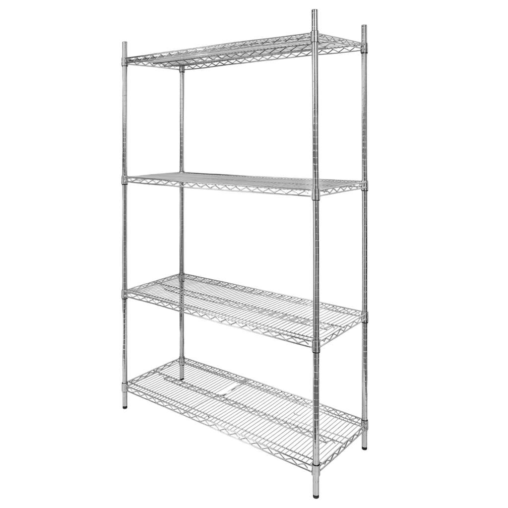 Chromed catering shelf Mega-M 4-shelf H-180