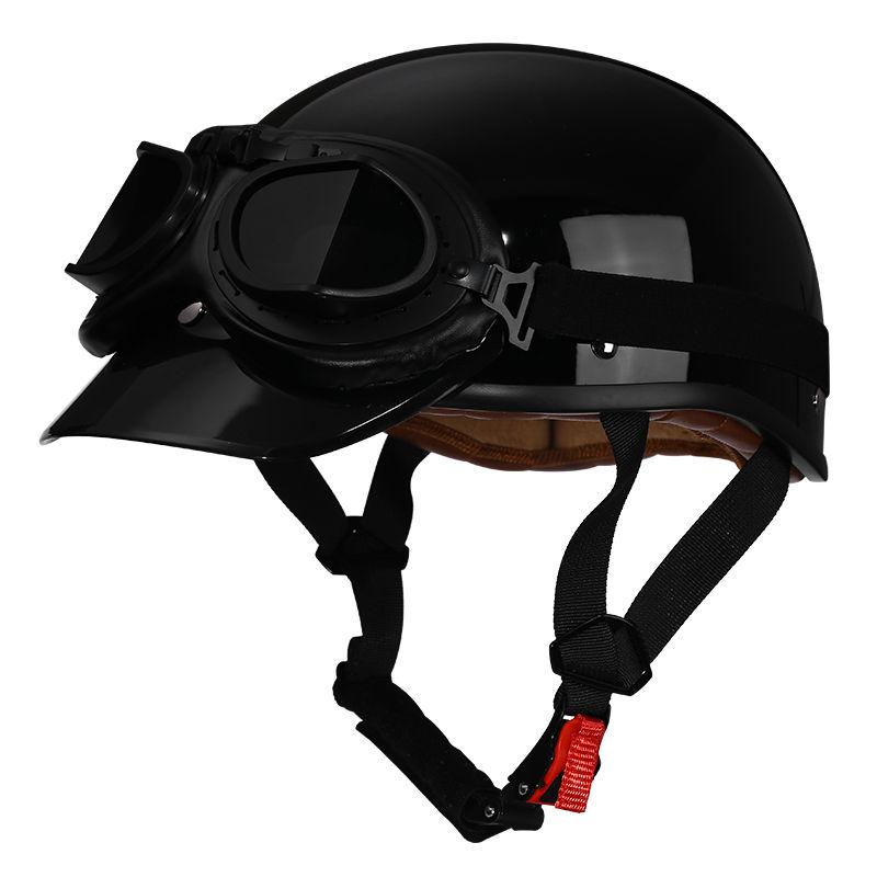 

Ретро мотоциклетный шлем, мужской всесезонный педальный круизный шлем-скуп, защитный шлем, женский электрический полушлем M темно серый