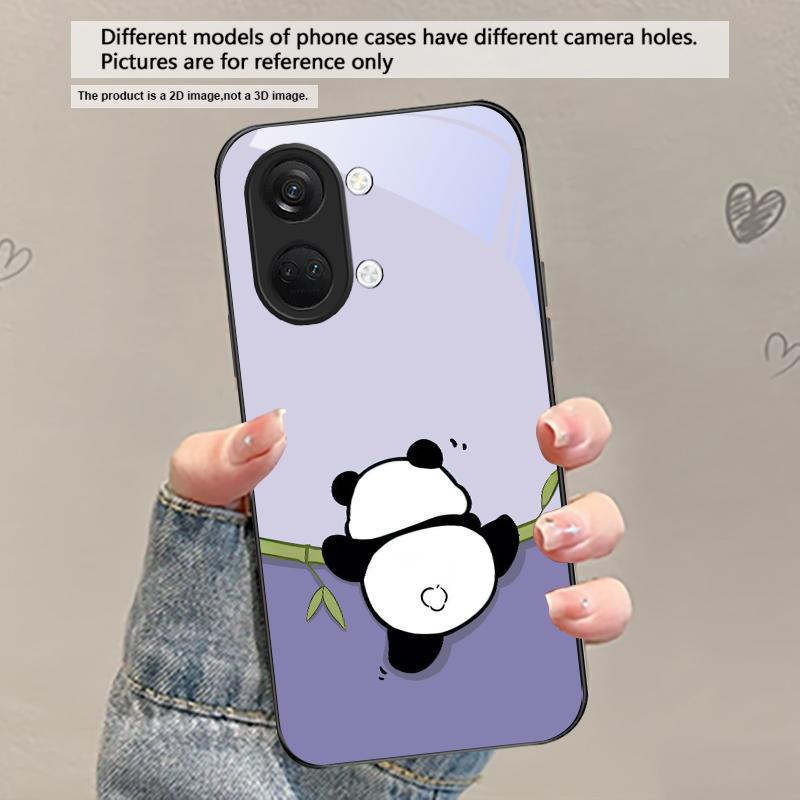 Cute and Adorable Panda For OnePlus Ace 2 3 2V 5 Pro Nord CE 2T 2 3 Lite N20 N30 6 7T 8 T 9 10 Pro 11R 12R 13R Glass Phone Case