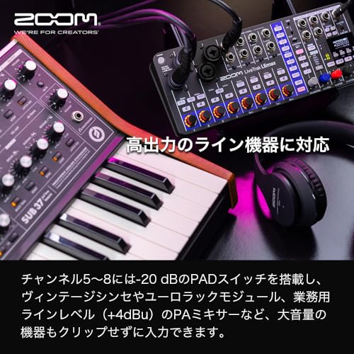 ZOOM L-6 max Digital Mixer/Recorder with 32-bit Float Recording, AI Noise Cancellation, 12-Channel Mixing, Independent Headphone Output, Lightweight a