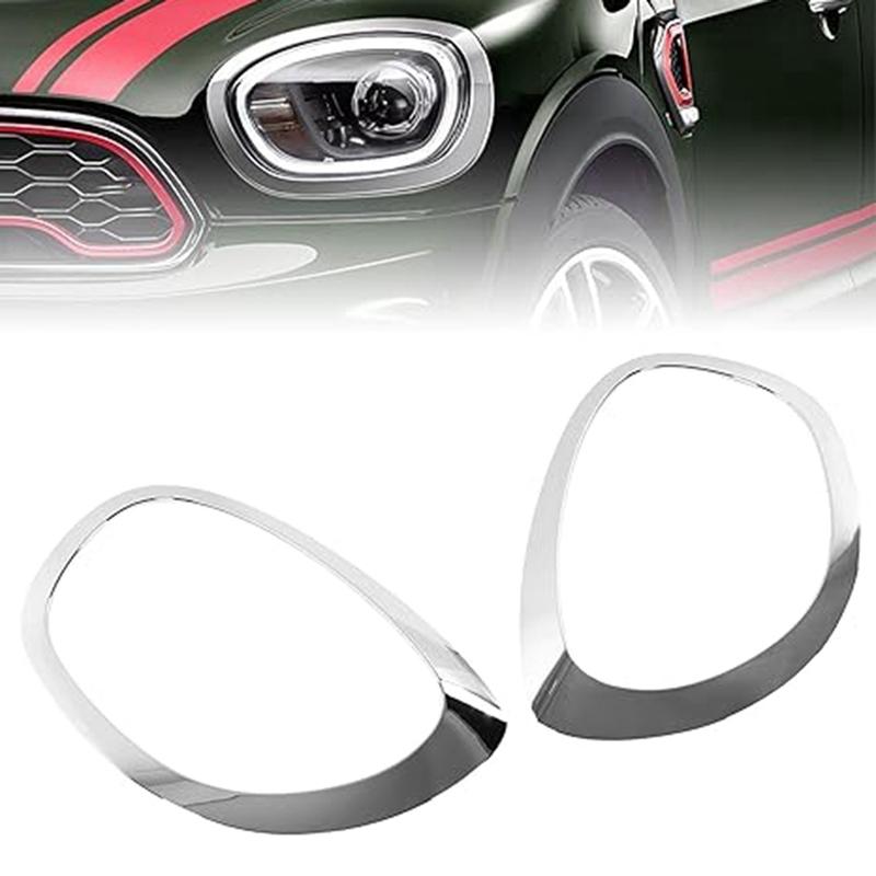 Powerful Front Headlight Trim Ring For MINI Cooper Countryman F60 2017- Headlight Lamp Cover Trim