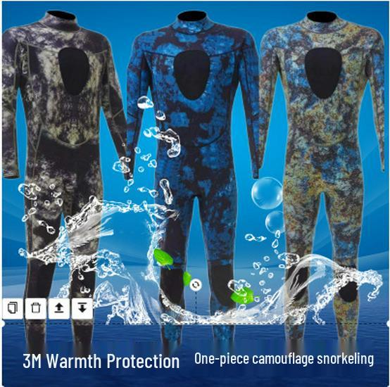 3mm One-Piece Camouflage Wetsuit: Warm, Sun-Protective Diving & Surfing Gear
