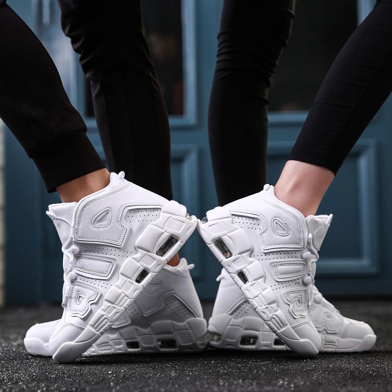 

New basketball shoes for men and women, couple models, air cushion bottom, non-slip thick sole, heightened, breathable and lightweight casual sports 36