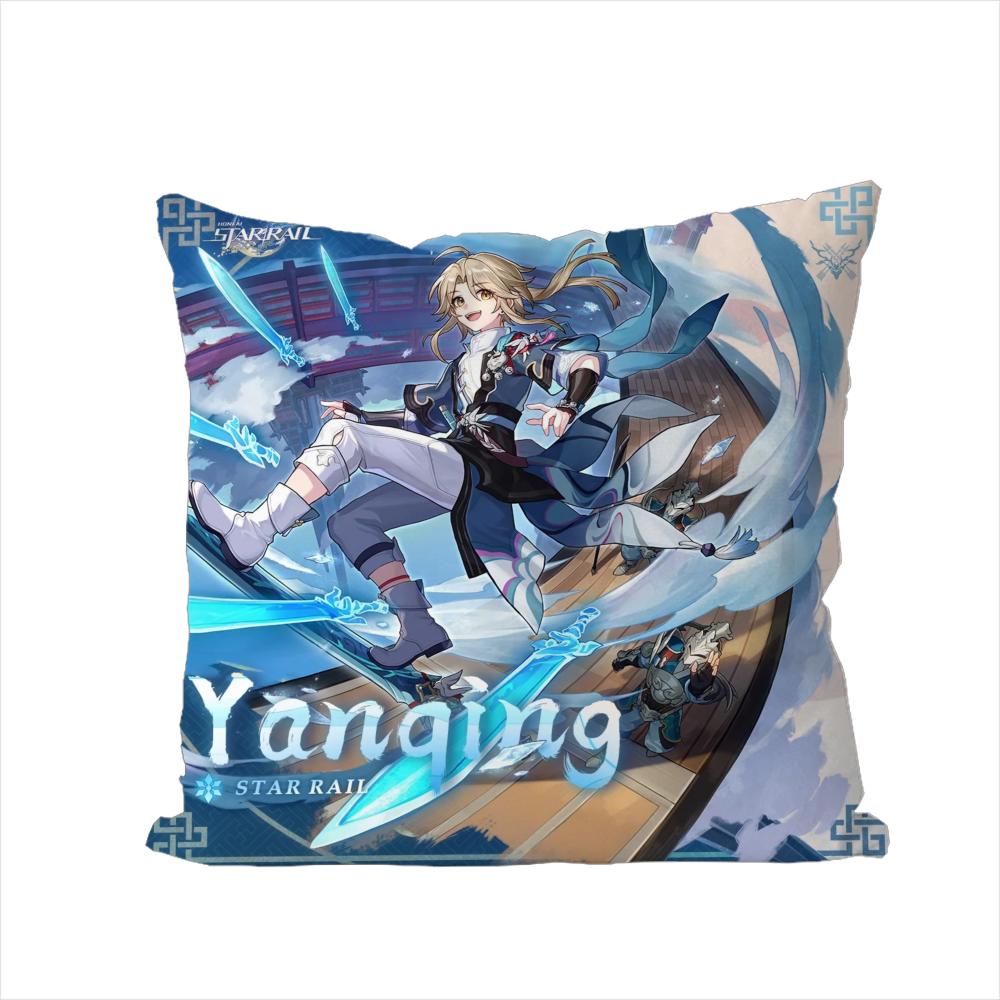 Honkai Star Rail Pillow Case For Car Sofa Decorative Home Doublesided Print Plush Square Throw Pillow Cushion Cover