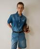 Covernat Woman Bermuda Denim Shorts Blue