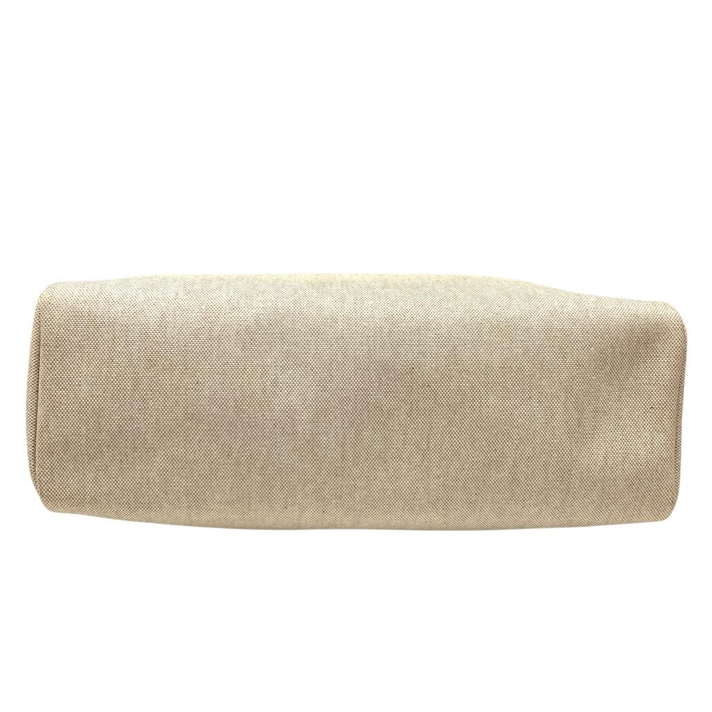 Used Hermes Herbag MM Tote Bag Canvas Beige Authentic 1186